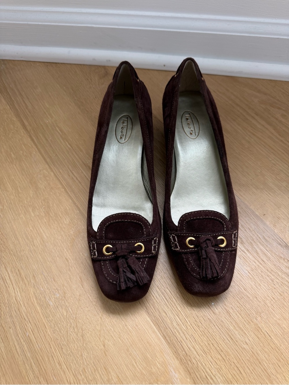 Talbots Women's Suede Tassel Loafers in Dark Brown